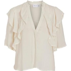 Vila vivillas v-neck 2/4 top blouse grijs