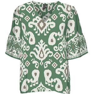 Vero moda vmjoy 2/4 v-neck top wvn lcs blouse groen