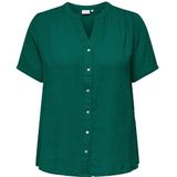 Only carmakoma carthyra life s/s button top blouse groen