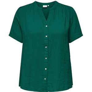 Only carmakoma carthyra life s/s button top blouse groen