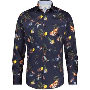 A fish named fred shirt tropical overhemd blauw
