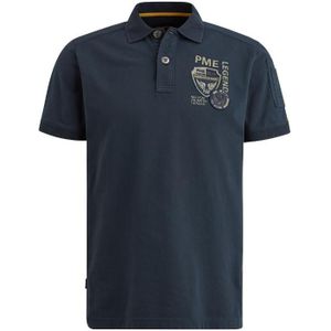 Pme short sleeve polo pique t-shirt blauw