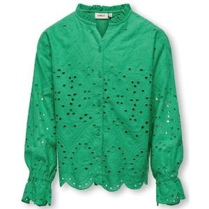 Kids only kogcleo life l/s emb shirt wv blouse groen