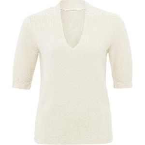 Yaya cotton v-neck sweater trui wit