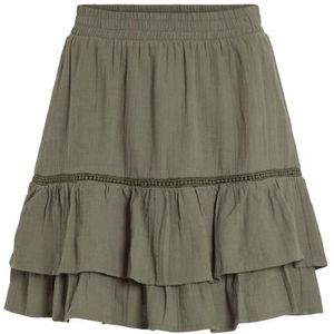 Vila vitovan flounce short skirt jurk groen