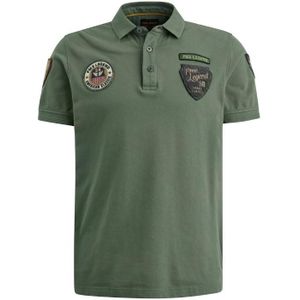 Pme short sleeve polo pique badge t-shirt groen