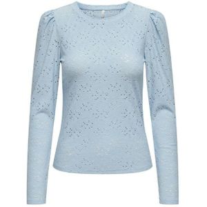 Only onlsmilla l/s o-neck puff top blouse blauw