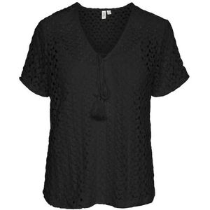 Vero moda vmkylie s/s v-neck top wvn bt blouse zwart