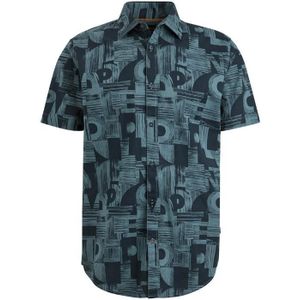 Pme short sleeve shirt print on c overhemd blauw