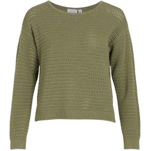 Vila vibellisina boatneck l/s knit trui groen