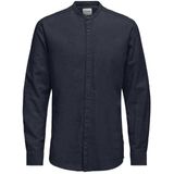 Only & sons onscaiden life ls solid linen overhemd blauw