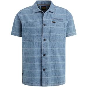 Pme short sleeve shirt chambray d overhemd blauw