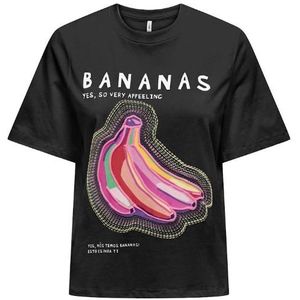 Only onlblinis life s/s fruit top t-shirt zwart