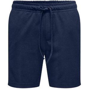 Only & sons onskian reg seersucker shorts broek blauw
