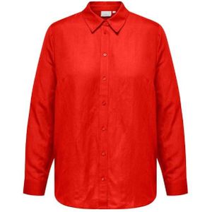 Only carmakoma carsiff l/s loose shirt wvn blouse rood