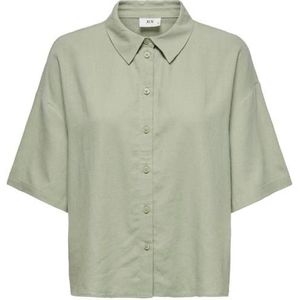 Jdy jdymika 2/4 loose linen shirt blouse grijs
