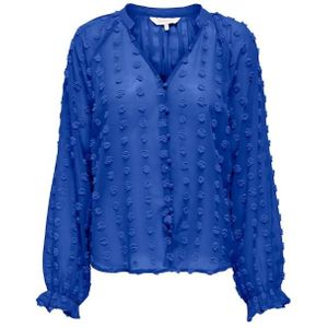 Only onlpixi dobby life button top blouse blauw