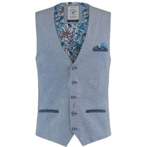 A fish named fred waistcoat pique blauw