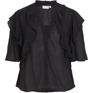 Vila vivillas v-neck 2/4 top blouse zwart