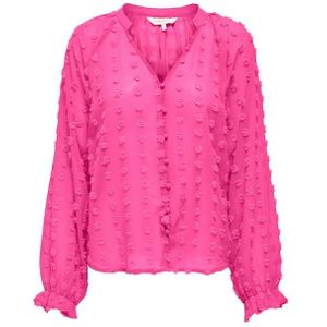 Only onlpixi dobby life button top blouse roze