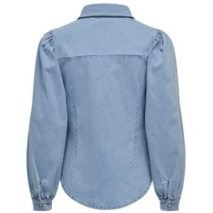 Only onlrocco stretch ls dnm shirt blouse blauw
