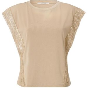 Yaya top with lace details t-shirt groen