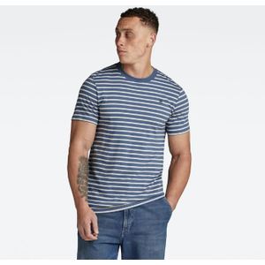 G-star stripe slim r t t-shirt blauw