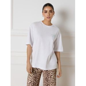 Refined ladies knitted oversized t-shi t-shirt wit