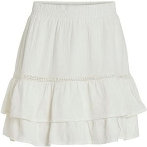 Vila vitovan flounce short skirt jurk wit