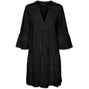 Vero moda vmhoney lace 3/4 v-neck tunic jurk zwart
