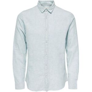 Only & sons onscaiden life ls solid linen overhemd blauw