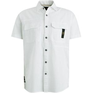 Pme short sleeve shirt ctn/linen overhemd wit