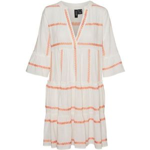 Vero moda vmdicthe 3/4 stripe emb tunic jurk wit