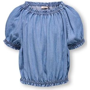 Kids only kogyoshi s/s ruffled dnm shir blouse blauw