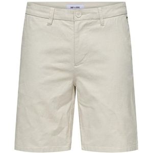 Only & sons onsmark 0011 cotton linen sho broek grijs