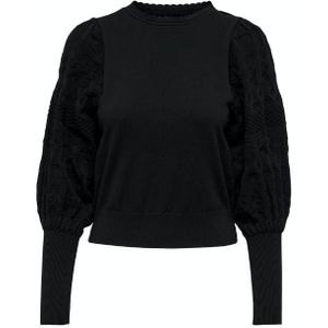 Only onlmelita l/s o-neck pullover trui zwart