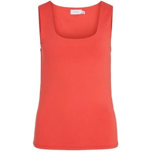 Vila vikenza u-neck s/l tank top - blouse rood