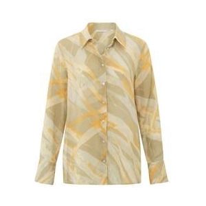 Yaya linen blouse with print blouse groen