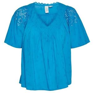 Vero moda vmkaffa s/s v-neck top wvn bt blouse blauw