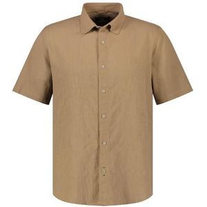 Lerros hemd 1/2 arm overhemd bruin