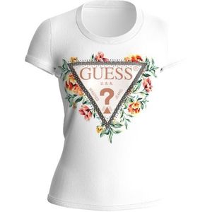 Guess ss cn triangle flowers tee t-shirt wit