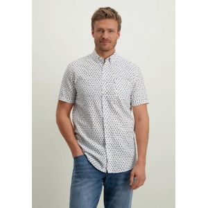State of art shirt ss print struc overhemd wit