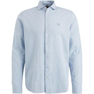 Vanguard long sleeve shirt linen cotto overhemd blauw