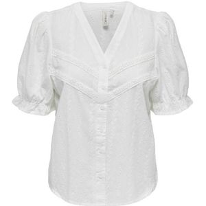 Only onlfrida ss v-neck button top blouse wit