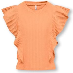 Kids only kognella s/l short ruffle top blouse oranje