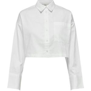 Jacqueline de yong jdywillow l/s cropped shirt w blouse wit