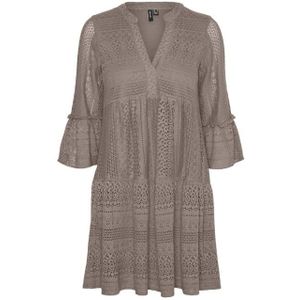 Vero moda vmhoney lace 3/4 v-neck tunic jurk grijs