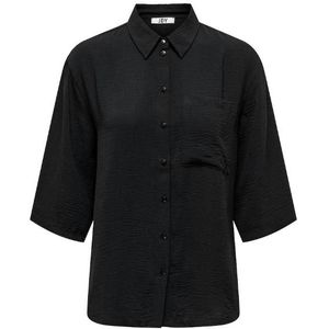 Jacqueline de yong jdydivya life 3/4 loose shirt blouse zwart