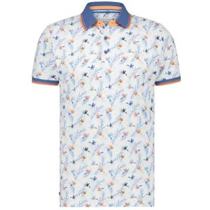 A fish named fred polo hummingbird floral t-shirt blauw