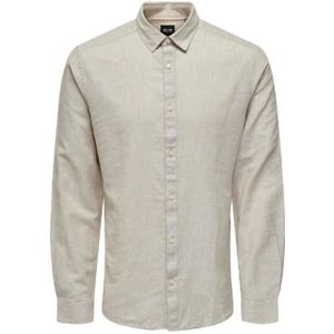 Only & sons onscaiden life ls solid linen overhemd geel